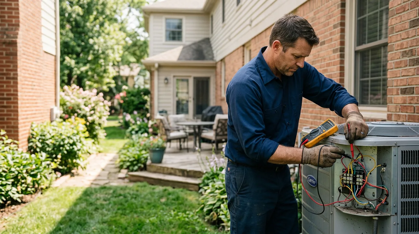 HVAC technician working near West Babylon, NY